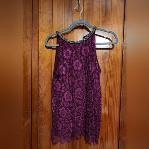 Jennifer Lopez lace purple shell in Medium